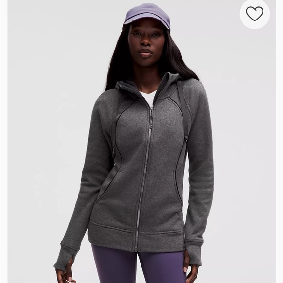 Lululemon - Scuba Full Zip Hoodie Plush - Like New - Healthered Black/Black - Picture 1 of 8